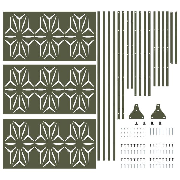 vidaXL Privacy Screen σε Ελιά, 100x50x180 εκ., Χάλυβας
