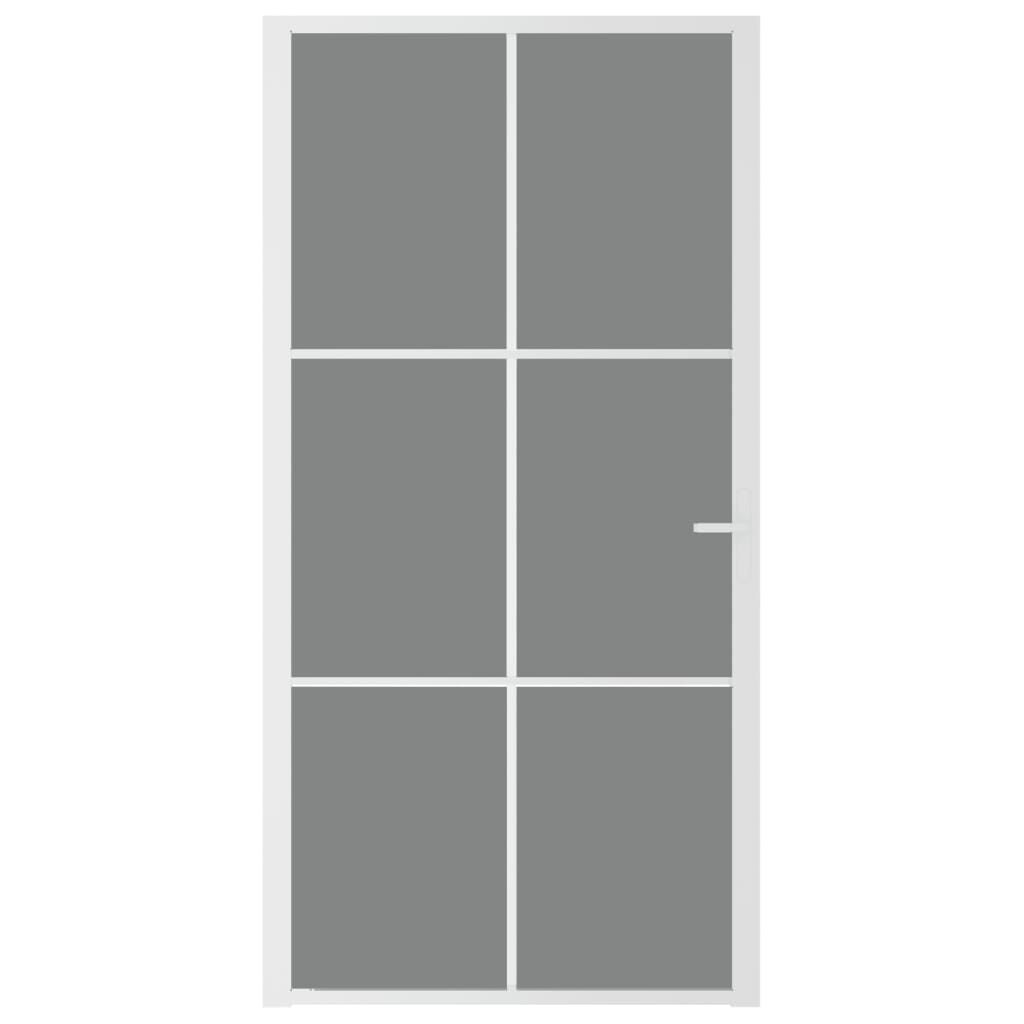 vidaXL Εσωτερική Πόρτα 102,5x201,5 εκ. Λευκή ESG Γυαλί και Αλουμίνιο