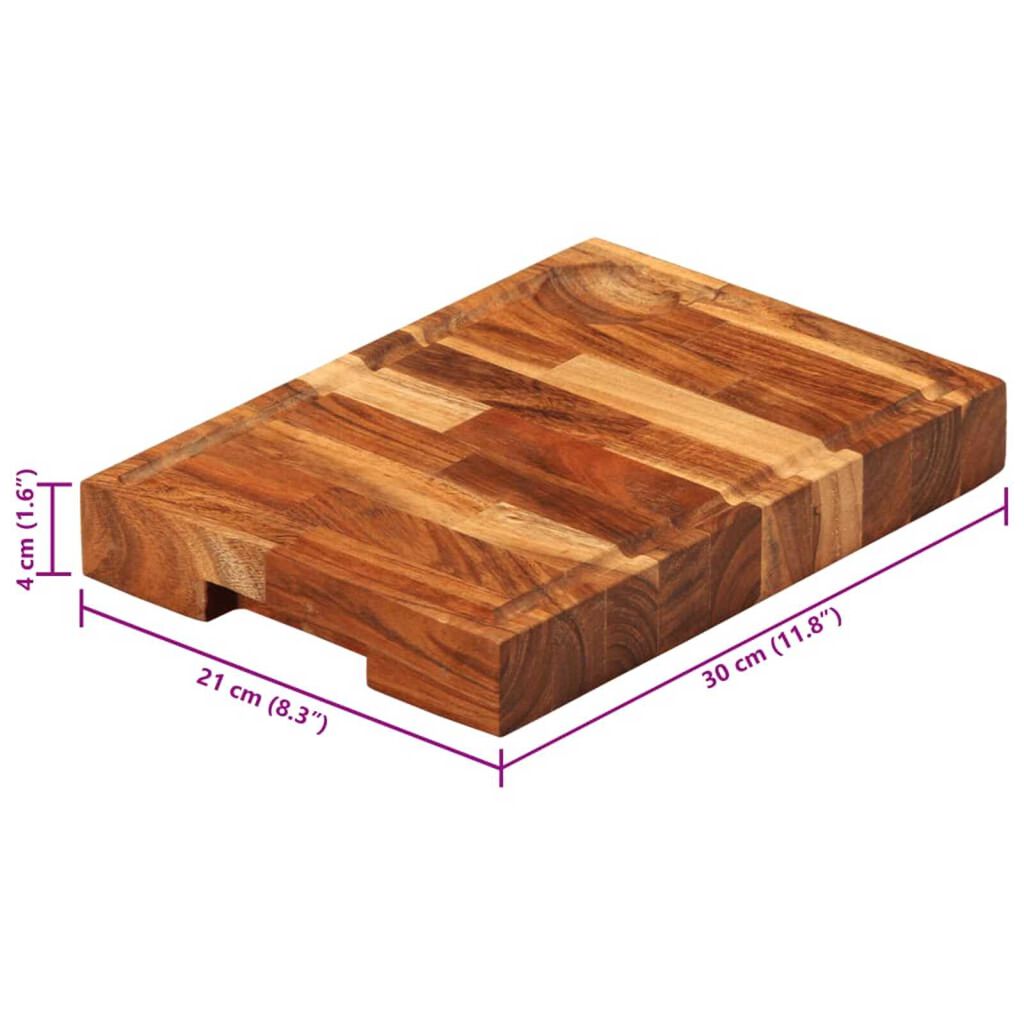 vidaXL Επιφάνεια Κοπής 30x21x4 εκ. από Μασίφ Ξύλο Ακακίας