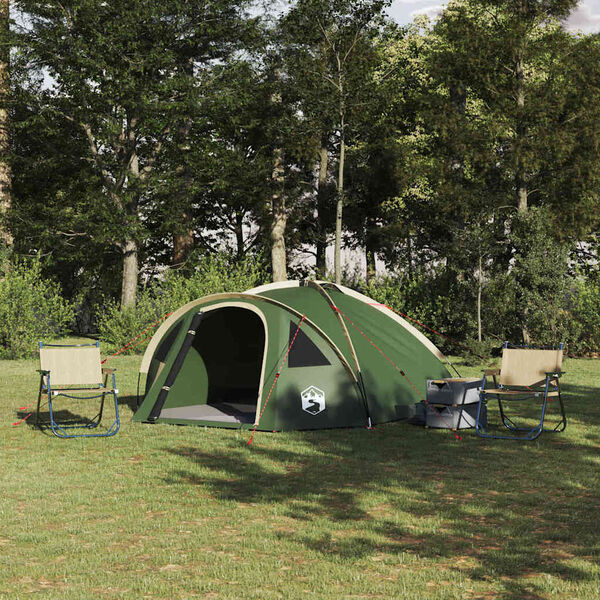 vidaXL Σκηνή Camping με στέγη Πράσινο 308 x 268 x 130 εκ. Πολυεστέρας
