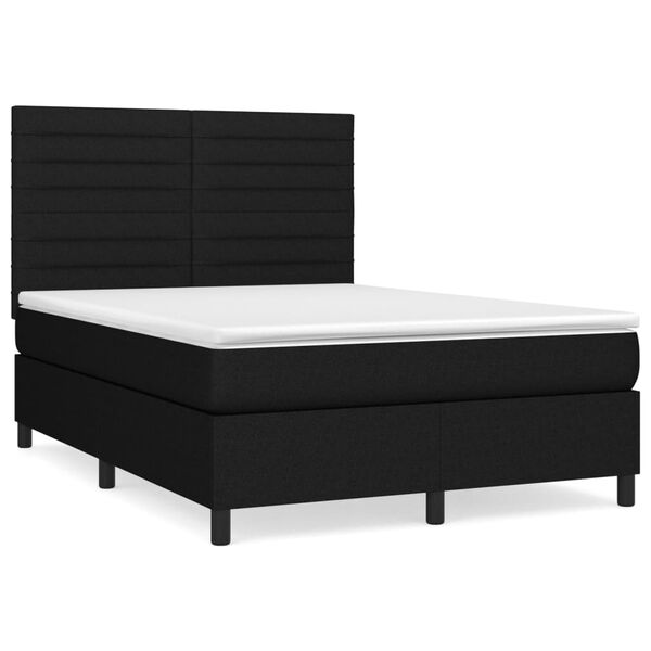vidaXL &Kappa;&rho;&epsilon;&beta;ά&tau;&iota; Boxspring &mu;&epsilon; &Sigma;&tau;&rho;ώ&mu;&alpha; &Mu;&alpha;ύ&rho;&omicron; 140x190 &epsilon;&kappa;. &Upsilon;&phi;&alpha;&sigma;&mu;ά&tau;&iota;&nu;&omicron;