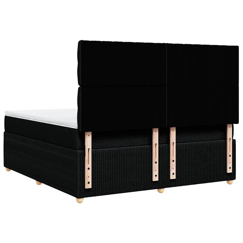 vidaXL Κρεβάτι Boxspring με Στρώμα Μαύρο 180x200 εκ. Υφασμάτινο