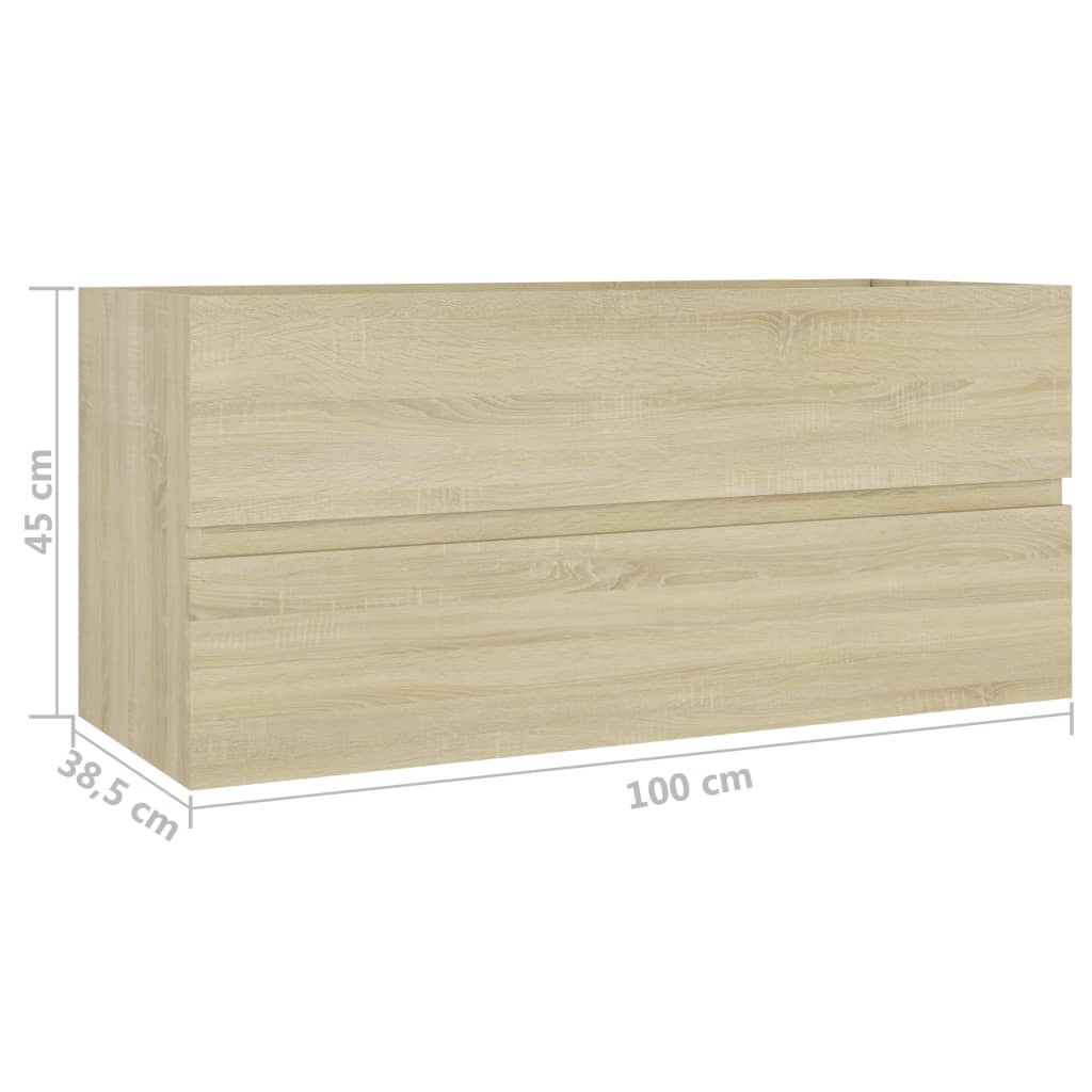 vidaXL Ντουλάπι Νιπτήρα Sonoma Δρυς 100x38,5x45 εκ. από Επεξ. Ξύλο