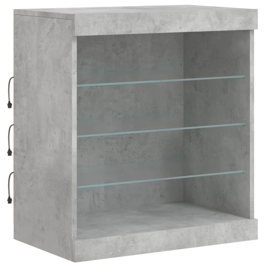 vidaXL Μπουφές με LED Γκρι Σκυροδέματος 181,5 x 37 x 67 εκ.