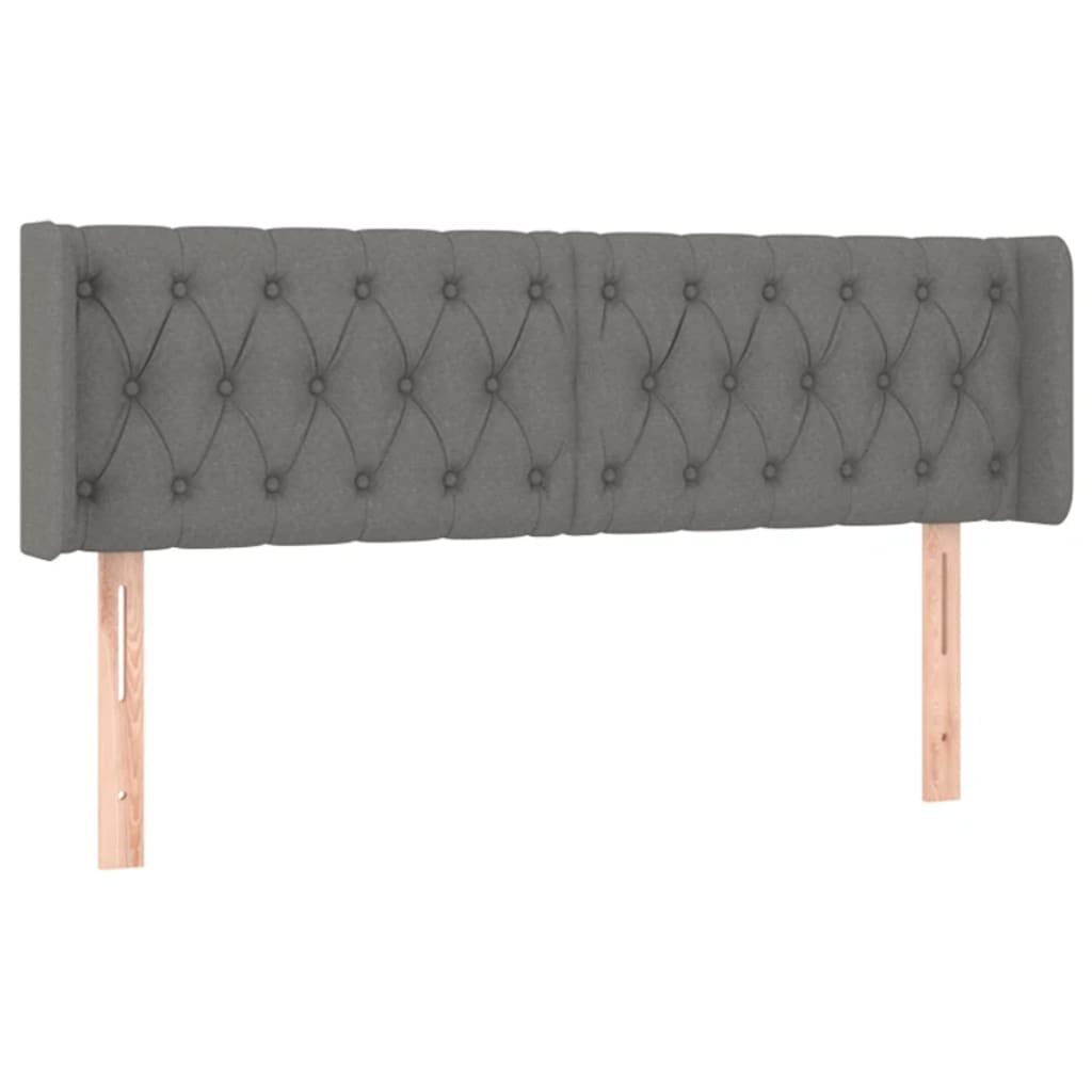 vidaXL Κεφαλάρι με Πτερύγια Σκούρο Γκρι 163x16x78/88 εκ. Υφασμάτινο