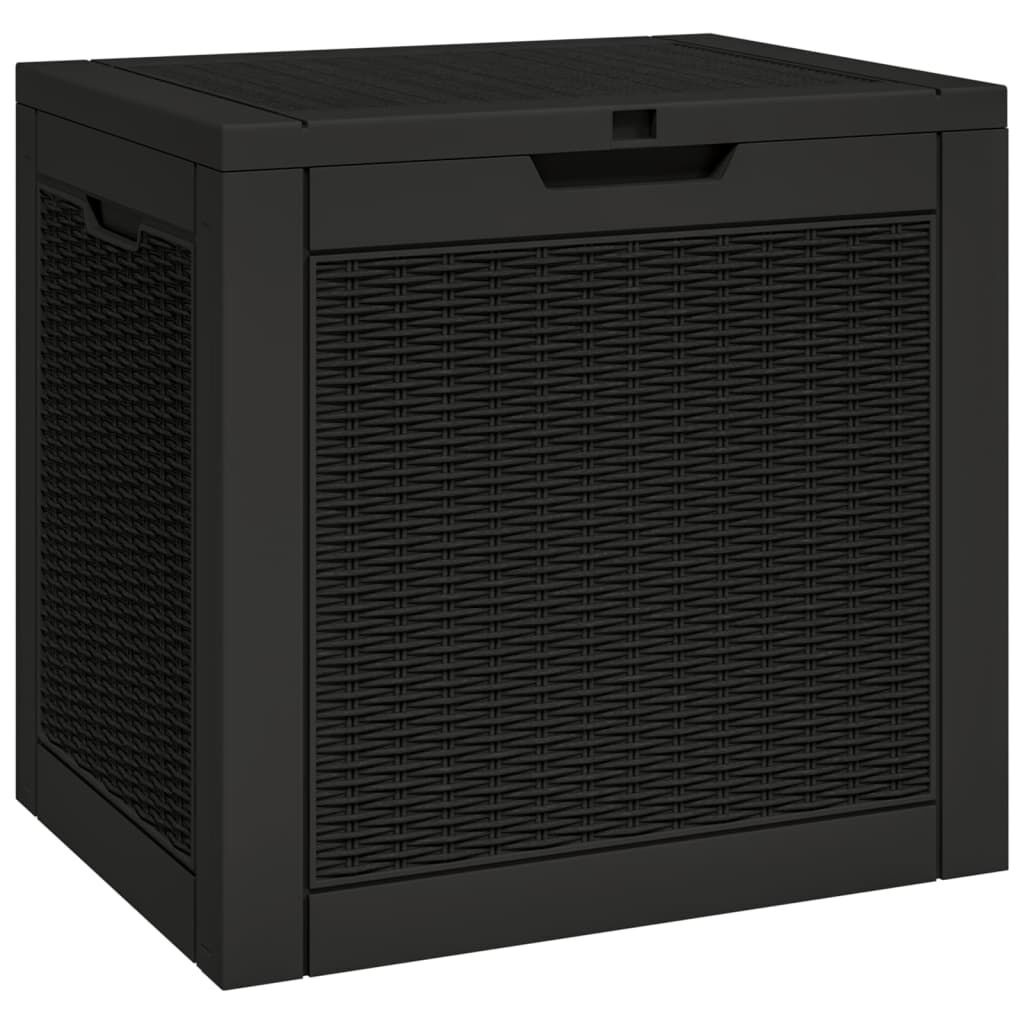 vidaXL Μπαούλο Αποθήκευσης Κήπου Μαύρο 55,5x43x53 εκ. Πολυπροπυλένιο