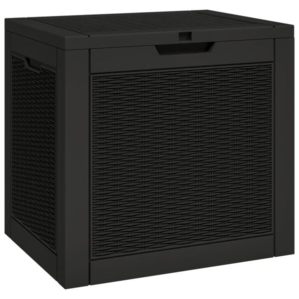 vidaXL Μπαούλο Αποθήκευσης Κήπου Μαύρο 55,5x43x53 εκ. Πολυπροπυλένιο