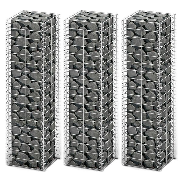 vidaXL Συρματοκιβώτια Σετ 3 τεμ. 25 x 25 x 100 εκ. Γαλβανισμένο Σύρμα