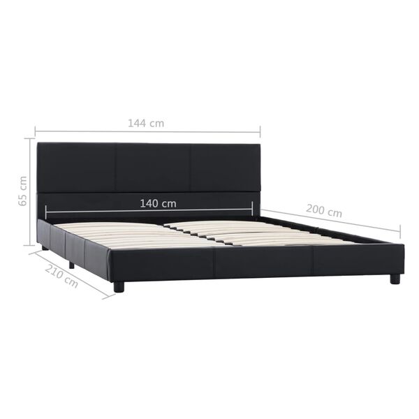 vidaXL Πλαίσιο Κρεβατιού Μαύρο 140 x 200 εκ. από Συνθετικό Δέρμα