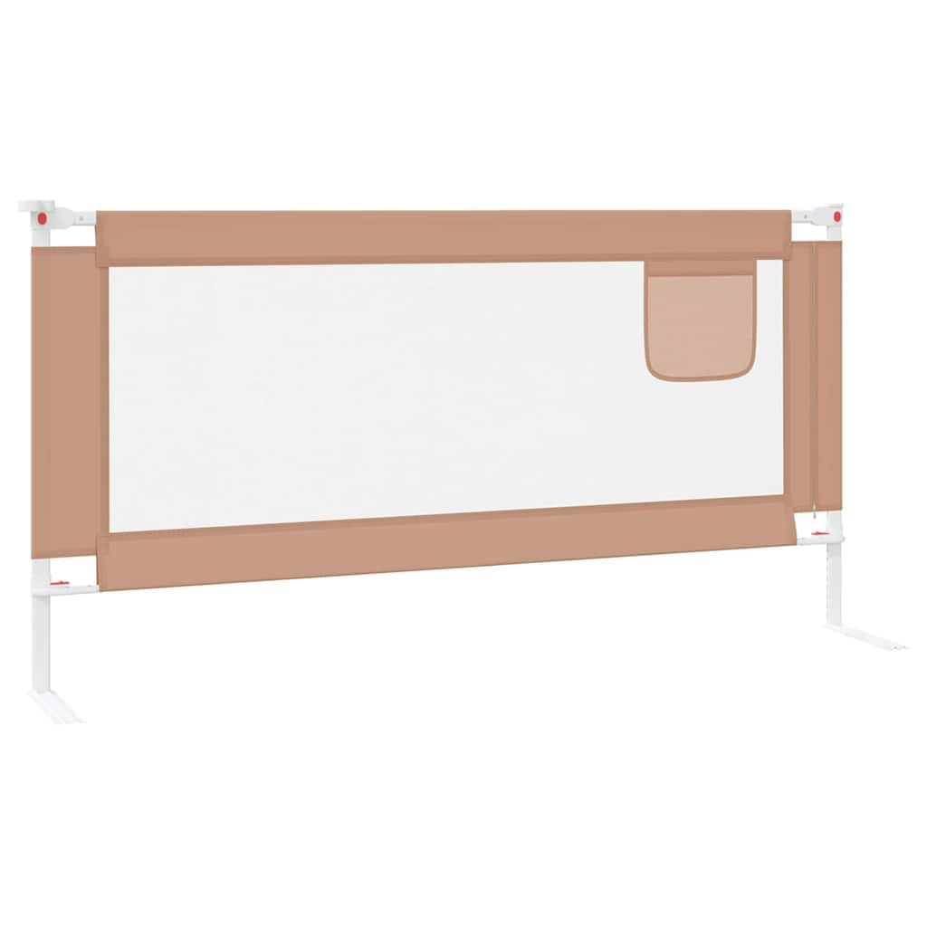vidaXL Μπάρα Κρεβατιού Προστατευτική Taupe 180 x 25 εκ. Υφασμάτινη