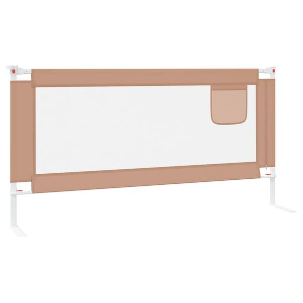vidaXL Μπάρα Κρεβατιού Προστατευτική Taupe 180 x 25 εκ. Υφασμάτινη