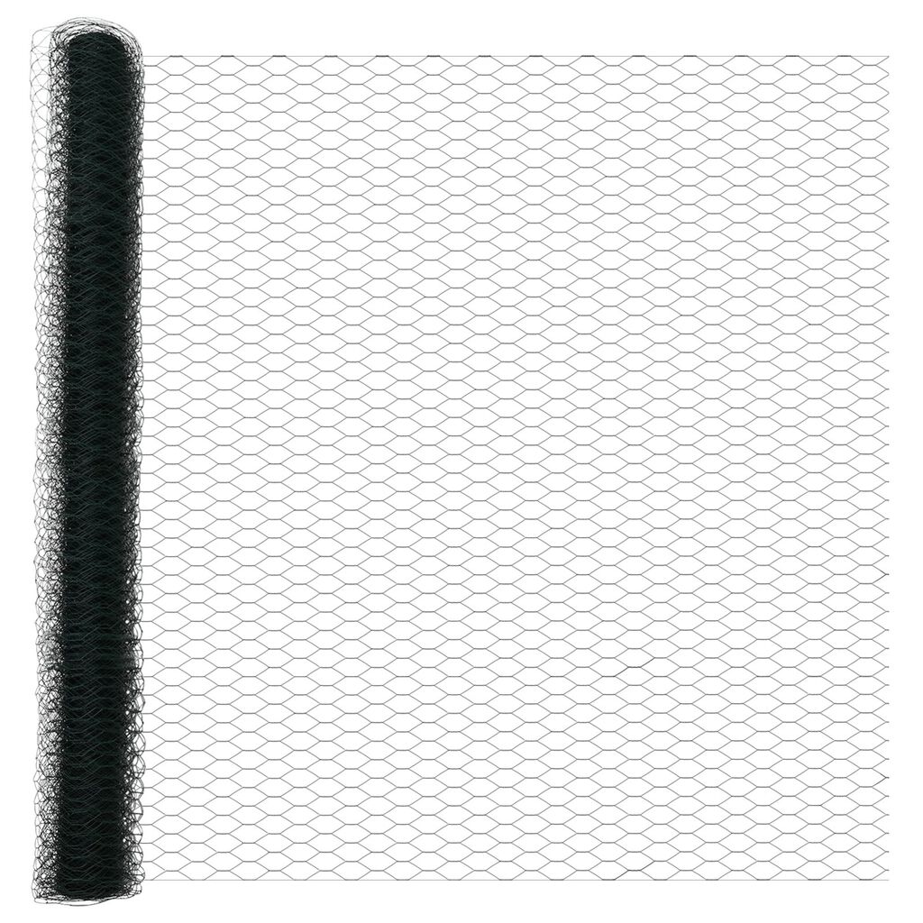 vidaXL Hexagon Fence Πράσινος 1.6x25 μ Χάλυβας