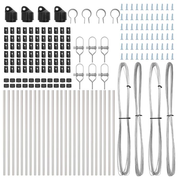 vidaXL Στύλος Περιφράξεων 26 pcs Ασημί 3.2 x 3.2 x 80 εκ Ατσάλι