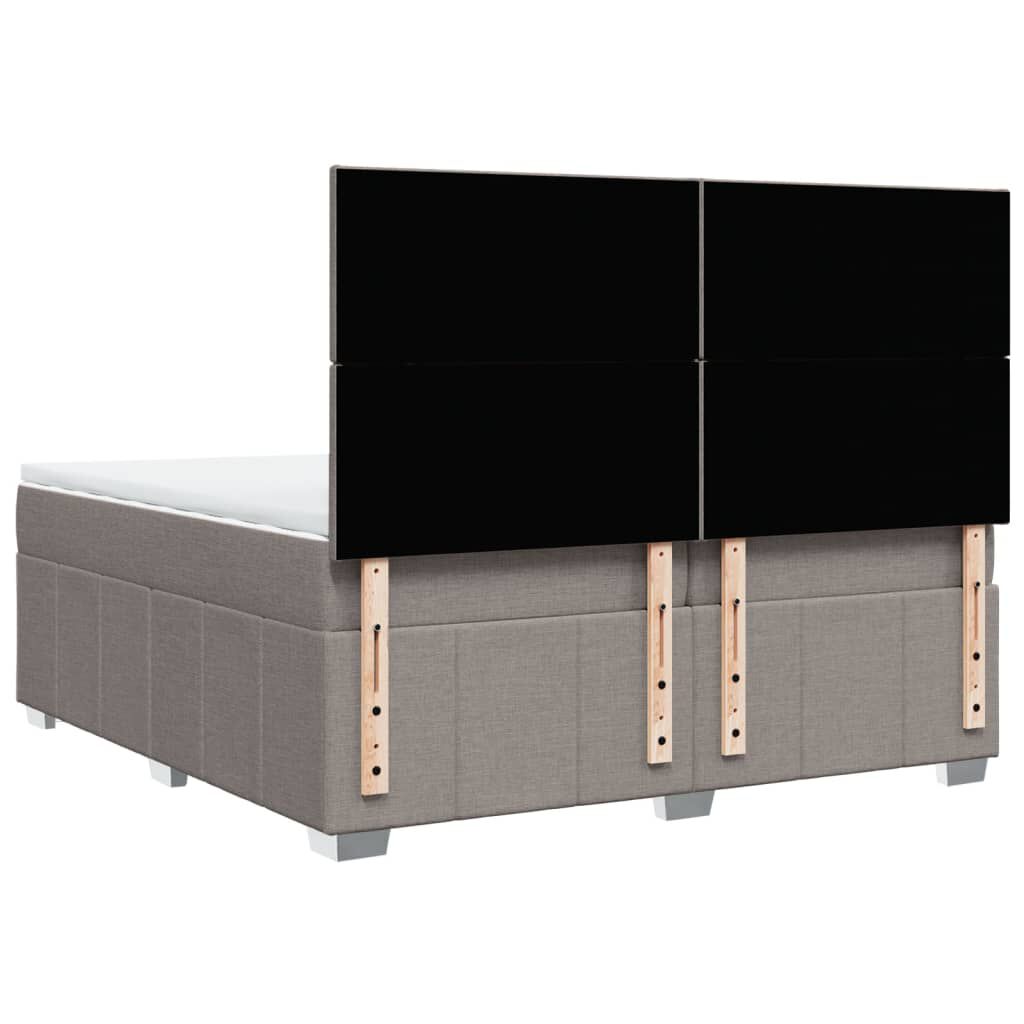 vidaXL Κρεβάτι Boxspring με Στρώμα Taupe 200x200 εκ. Υφασμάτινο