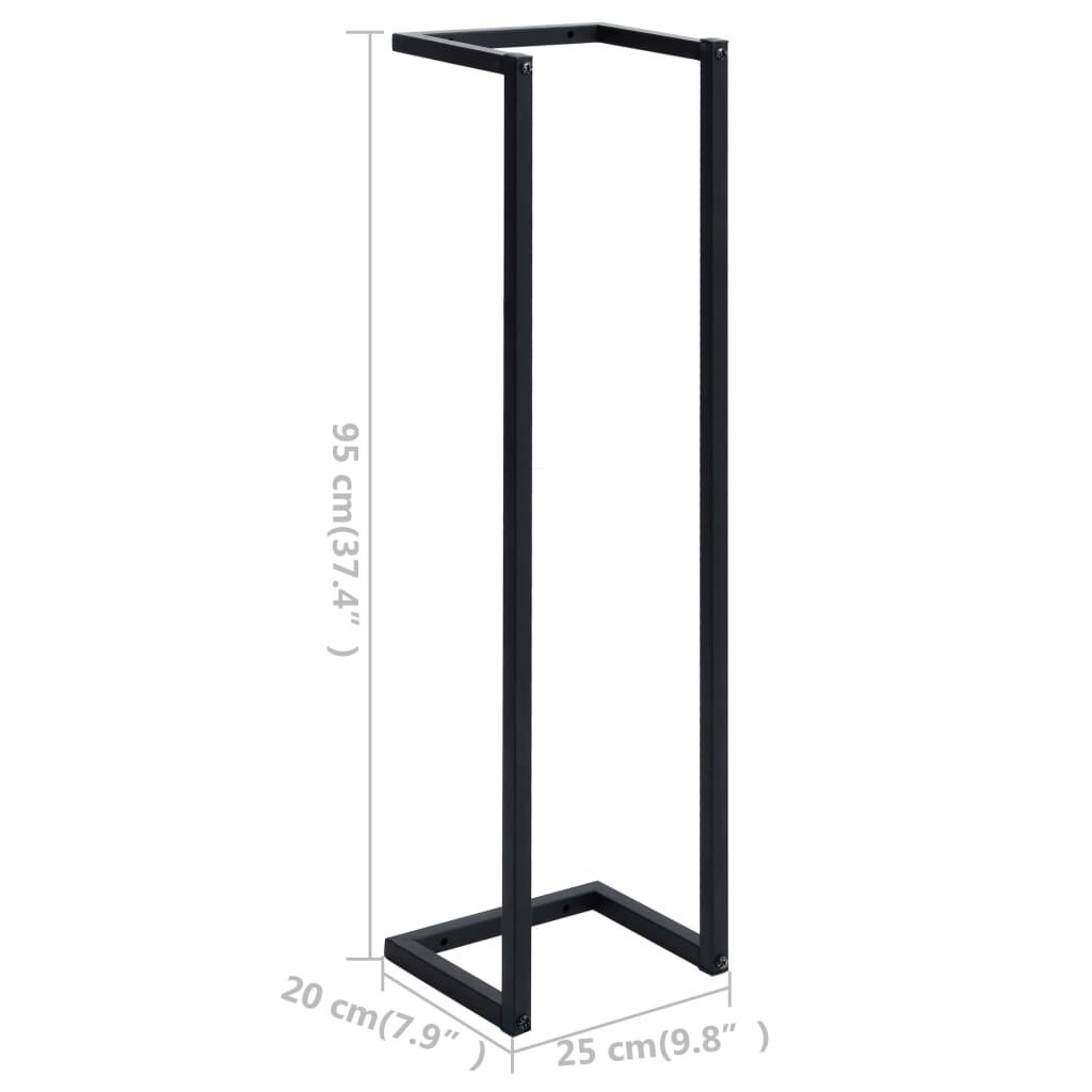 vidaXL Βάση για Πετσέτες Επιτοίχια Μαύρη 25 x 20 x 95 εκ. Σιδερένια