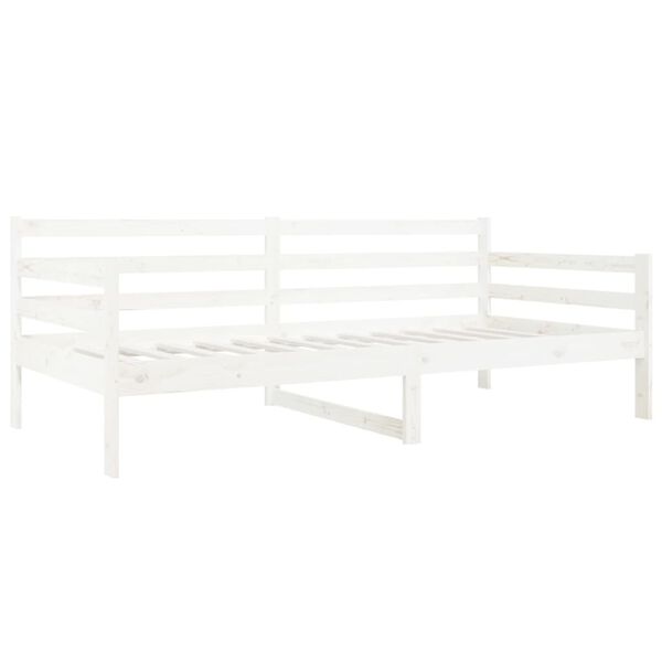 vidaXL Καναπές Κρεβάτι Χωρίς Στρώμα Λευκό 90x190 εκ. Μασίφ Ξύλο Πεύκου