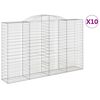 vidaXL Συρματοκιβώτια Τοξωτά 10 τεμ. 300x50x180/200 εκ. Γαλβαν. Ατσάλι