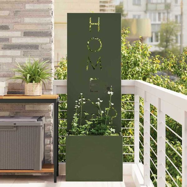 vidaXL Γλάστρα Κήπου με Διακοσμητική Πάνελ Λαδί 50 x 140 cm