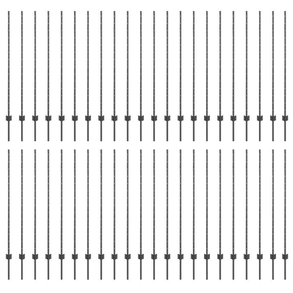 vidaXL Πό posts φράχτη 44 pcs Γκρι 100 x 1.4 μ. ταιριάζει καλά