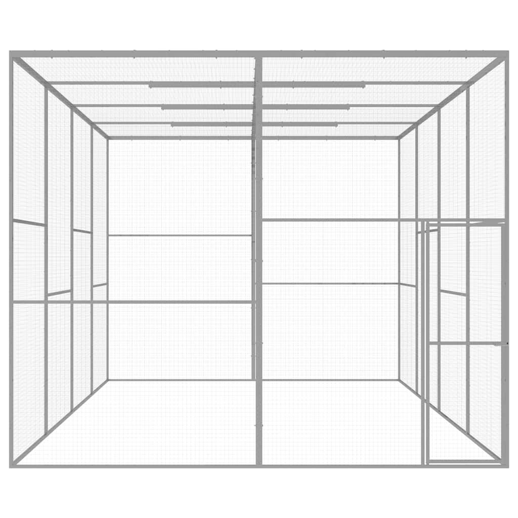 vidaXL Κλουβί Γάτας 6 x 3 x 2,5 μ. από Γαλβανισμένο Χάλυβα