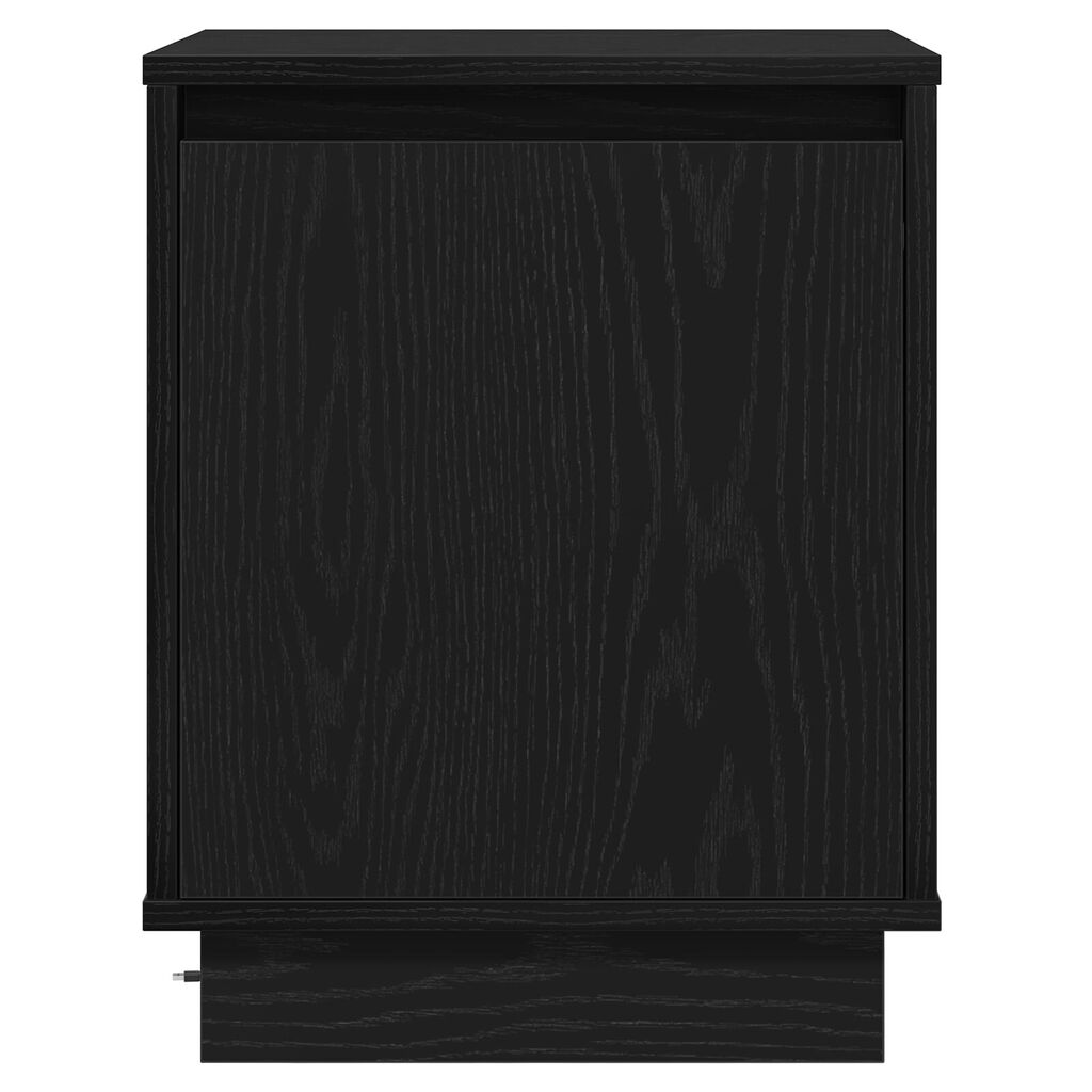 vidaXL Κομοδίνο με LED Φώτα Μαύρο 39x34,5x50 εκ.