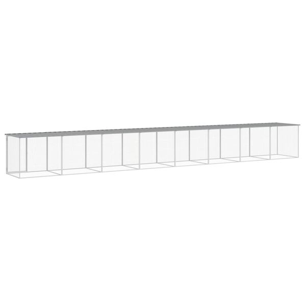 vidaXL Κοτέτσι - Κλουβί με Στέγη Αν. Γκρι 803x98x90 εκ. Γαλβαν. Ατσάλι