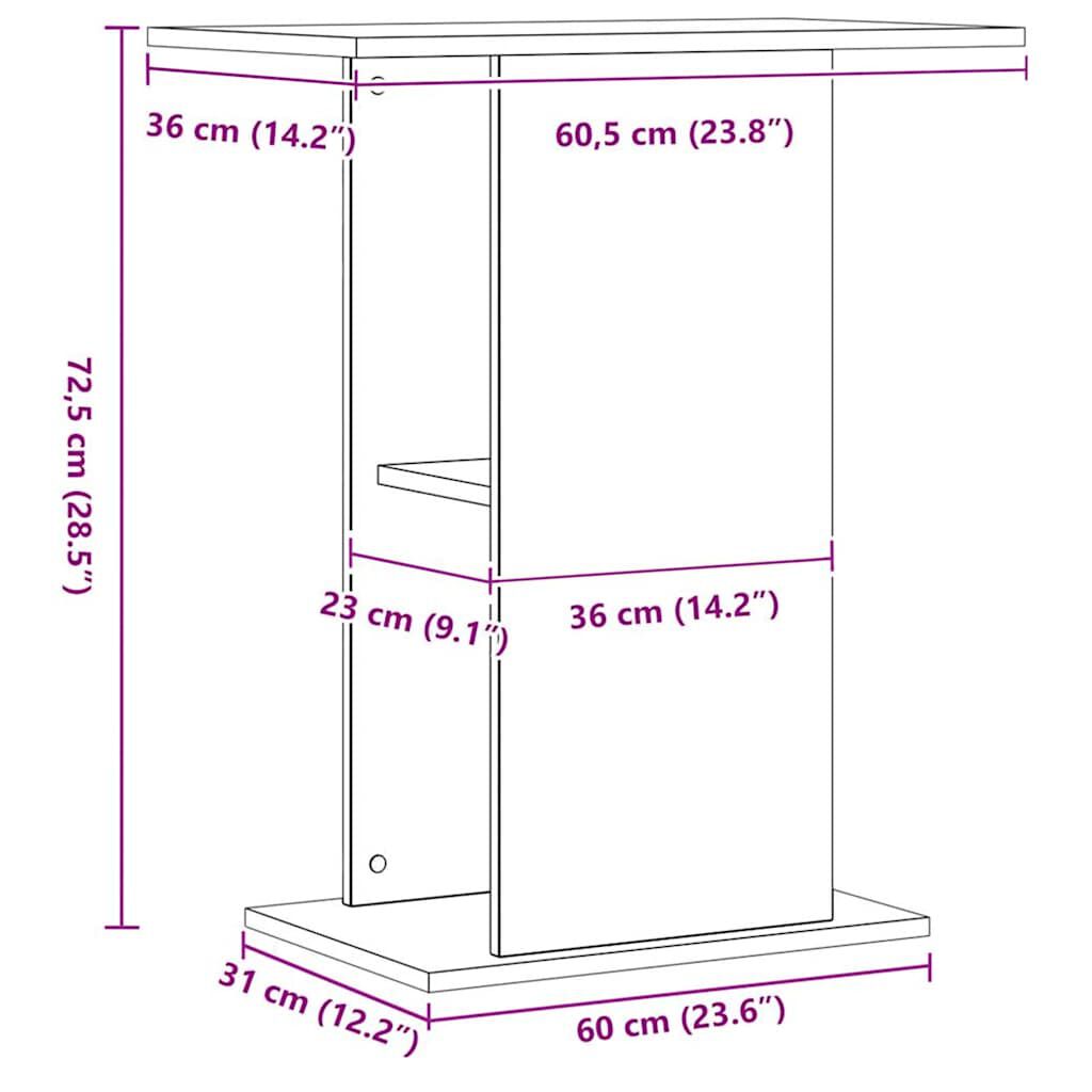 vidaXL Βάση Ενυδρείου Αρτισιανή Δρυς 36x60,5x72,5εκ Επεξεργασμένο Ξύλο