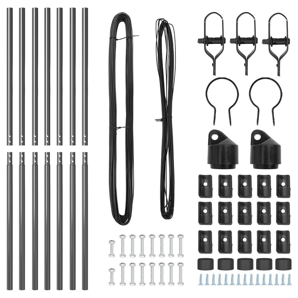 vidaXL Πό posts φράχτη 7 pcs Γκρι Ø32mm 190 εκ Γαλβανισμένος χάλυβας