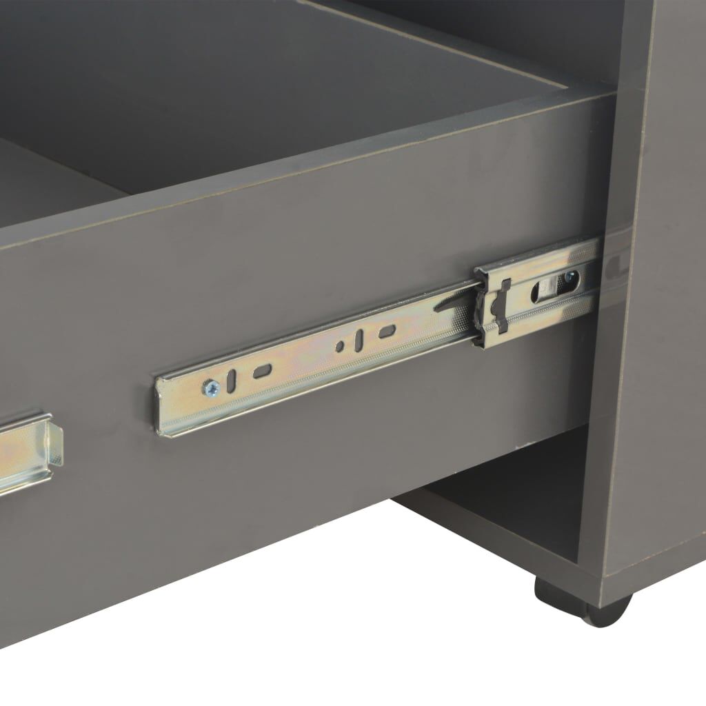 vidaXL Τραπεζάκι Σαλονιού Γυαλιστερό Γκρι 60 x 60 x 35 εκ. Μοριοσανίδα