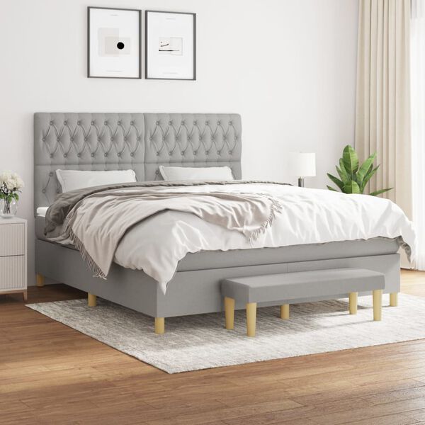 vidaXL &Kappa;&rho;&epsilon;&beta;ά&tau;&iota; Boxspring &mu;&epsilon; &Sigma;&tau;&rho;ώ&mu;&alpha; &Alpha;&nu;&omicron;&iota;&chi;&tau;ό &Gamma;&kappa;&rho;&iota; 180x200 &epsilon;&kappa;. &Upsilon;&phi;&alpha;&sigma;&mu;ά&tau;&iota;&nu;&omicron;