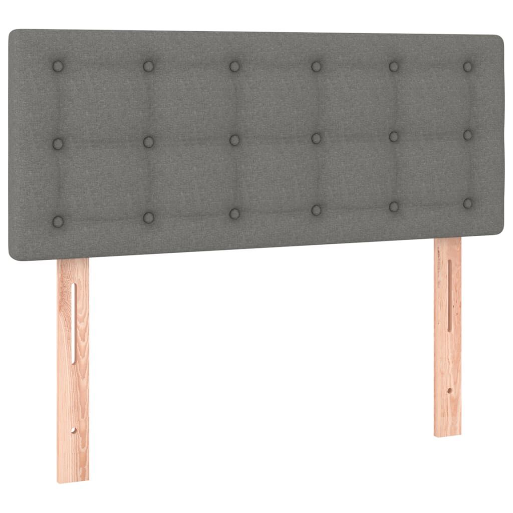 vidaXL Κρεβάτι Boxspring με Στρώμα Σκούρο Γκρι 90x200 εκ. Υφασμάτινο