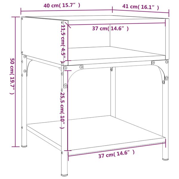 vidaXL Κομοδίνα 2 τεμ Καφέ Δρυς 40x41x50 εκ. από Επεξεργασμένο Ξύλο