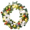 vidaXL Στεφάνι Χριστουγεννιάτικο με Λαμπάκια LED Πράσινη 60 εκ. PVC