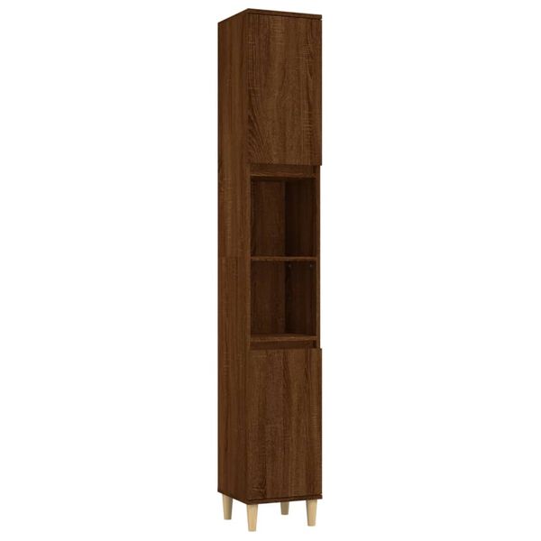 vidaXL Ντουλάπι Μπάνιου Καφέ Δρυς 30x30x190 εκ. Επεξεργασμένο Ξύλο