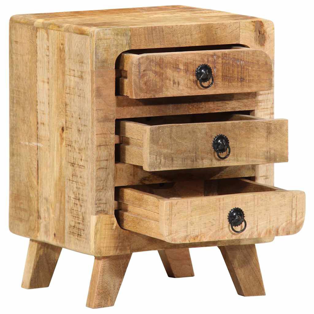 vidaXL Κομοδίνο 2 τεμάχια 37x32x50 cm Στερεό ξύλο ακατέργαστο μάνγκο