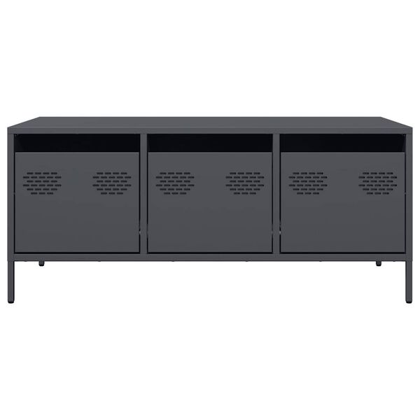 vidaXL Τραπεζάκι Σαλονιού Ανθρακί 101,5x50x43,5εκ Χάλυβα Ψυχρής Έλασης