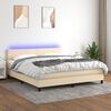 vidaXL &Kappa;&rho;&epsilon;&beta;ά&tau;&iota; Boxspring &mu;&epsilon; &Sigma;&tau;&rho;ώ&mu;&alpha; & LED &Kappa;&rho;&epsilon;&mu; 180x200 &epsilon;&kappa;. &Upsilon;&phi;&alpha;&sigma;&mu;ά&tau;&iota;&nu;&omicron;