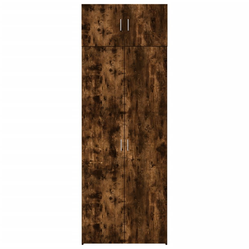 vidaXL Ραφιέρα με Ντουλάπια Καπνιστή Δρυς 80x42,5x225 εκ. Επεξ. Ξύλο