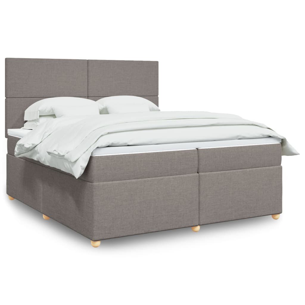 vidaXL Κρεβάτι Boxspring με Στρώμα Taupe 200x200 εκ. Υφασμάτινο