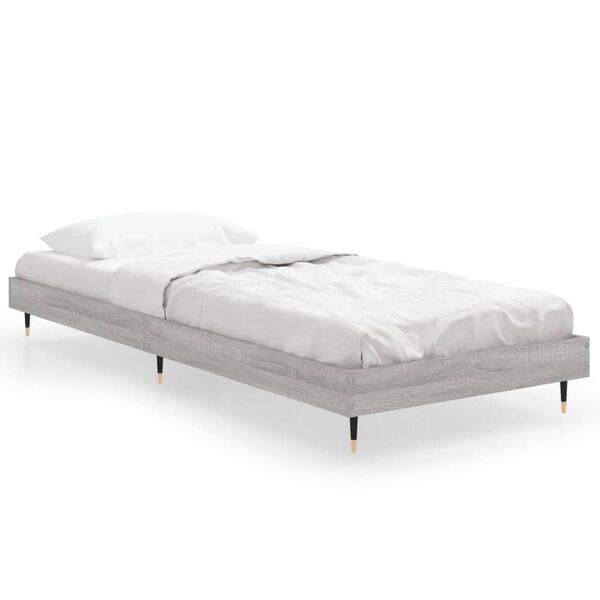 vidaXL Πλαίσιο Κρεβατιού Γκρι Sonoma 75x190 εκ. Επεξεργασμένο Ξύλο