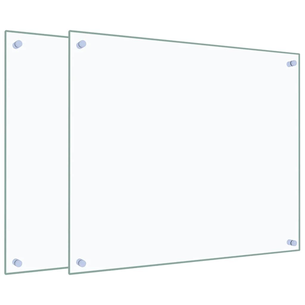 vidaXL Πλάτες Κουζίνας 2 τεμ. Διαφανής 70 x 60 εκ. από Ψημένο Γυαλί