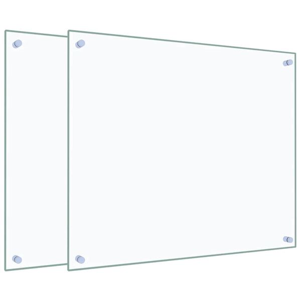 vidaXL Πλάτες Κουζίνας 2 τεμ. Διαφανής 70 x 60 εκ. από Ψημένο Γυαλί