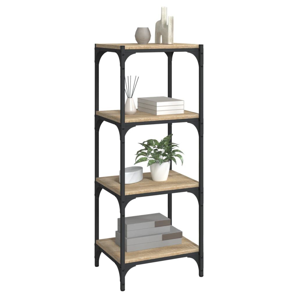 vidaXL Βιβλιοθήκη Sonoma Δρυς 40x33x100 εκ. Επεξεργ. Ξύλο & Ατσάλι