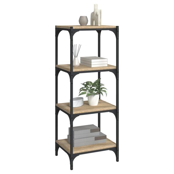 vidaXL Βιβλιοθήκη Sonoma Δρυς 40x33x100 εκ. Επεξεργ. Ξύλο & Ατσάλι