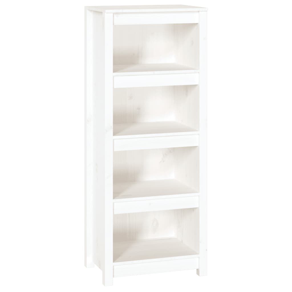 vidaXL Βιβλιοθήκη Λευκή 50x35x125,5 εκ. από Μασίφ Ξύλο Πεύκου