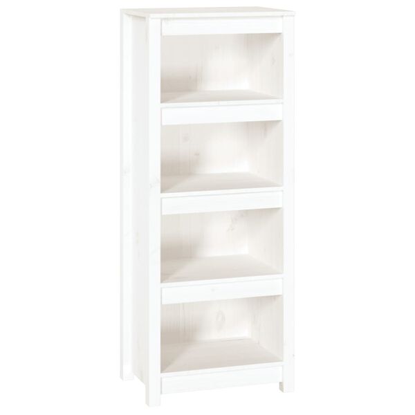 vidaXL Βιβλιοθήκη Λευκή 50x35x125,5 εκ. από Μασίφ Ξύλο Πεύκου