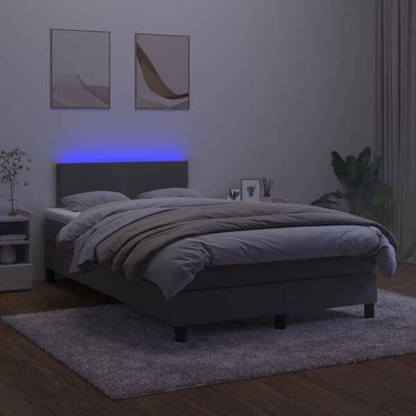 vidaXL &Kappa;&rho;&epsilon;&beta;ά&tau;&iota; Boxspring &mu;&epsilon; &Sigma;&tau;&rho;ώ&mu;&alpha; & LED &Sigma;&kappa;. &Gamma;&kappa;&rho;&iota; 120x200&epsilon;&kappa;. &Beta;&epsilon;&lambda;&omicron;ύ&delta;&iota;&nu;&omicron;