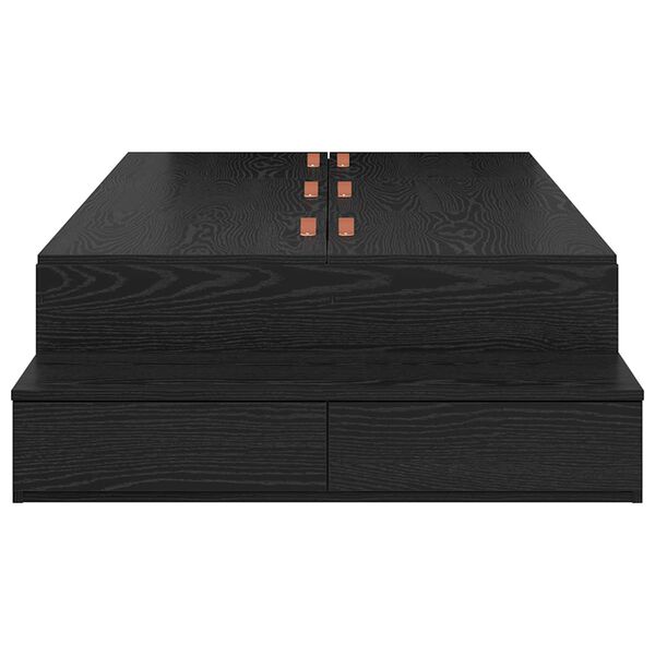 vidaXL Κρεβάτι με Αποθηκευτικό Χώρο Μαύρο Δρυς 90x190 εκ.