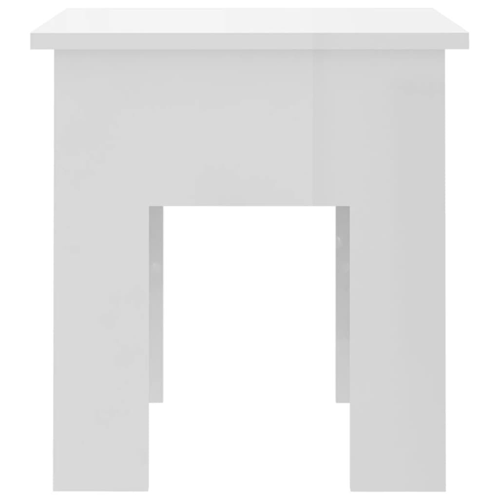 vidaXL Τραπεζάκι Σαλονιού Γυαλ. Λευκό 40x40x42 εκ. Επεξεργ. Ξύλο