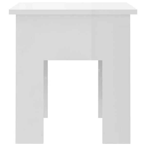 vidaXL Τραπεζάκι Σαλονιού Γυαλ. Λευκό 40x40x42 εκ. Επεξεργ. Ξύλο